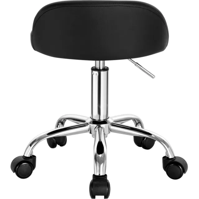 Klarven Kantoorstoel Leer zwart - Bureaustoel - Kantoorstoelen op Wieltjes - Office Chair - Fluwelen Zitting, Ergonomisch en Draaibaar - Verstelbare Hoogte, Draagvermogen 120 kg - H53-65,5cm