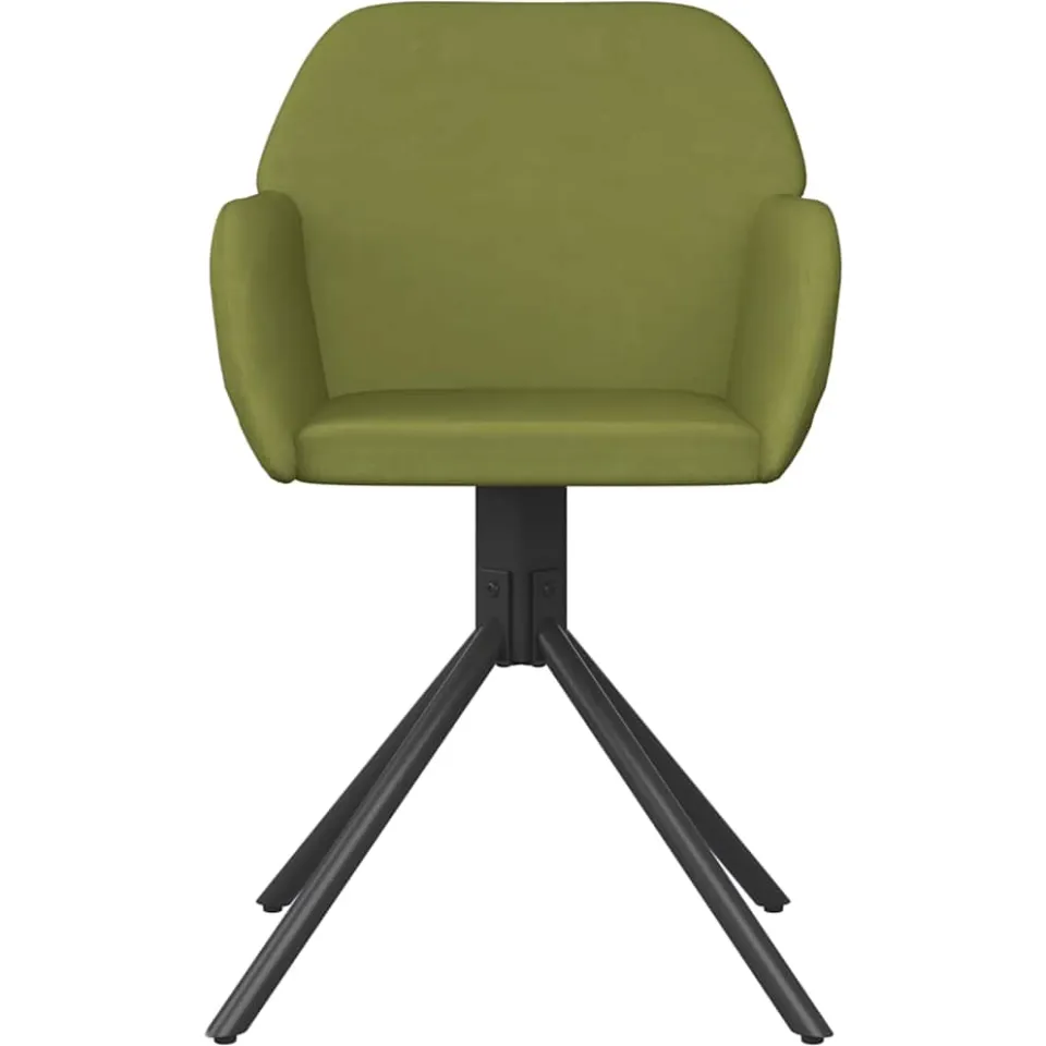 vidaXL Eetkamerstoelen draaibaar 2 st fluweel lichtgroen groen, foto 4