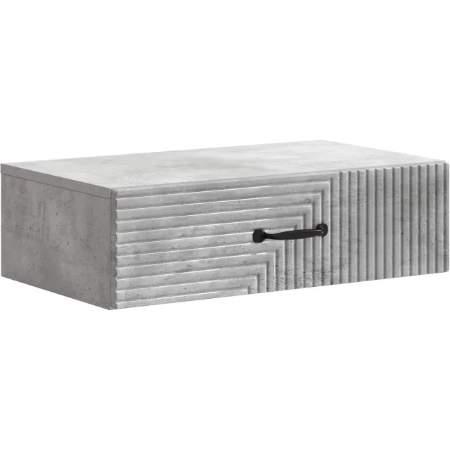 vidaXL Wandgemonteerde - Zijtafel - 59 - x - 34,5 - x - 17 - cm - Bewerkt - hout Betongrijs