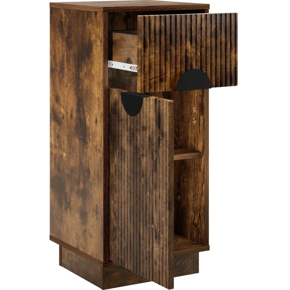 vidaXL Dressoir VENRAY Gerookt eiken 35 x 33 x 77,5 cm Bewerkt hout Bruin