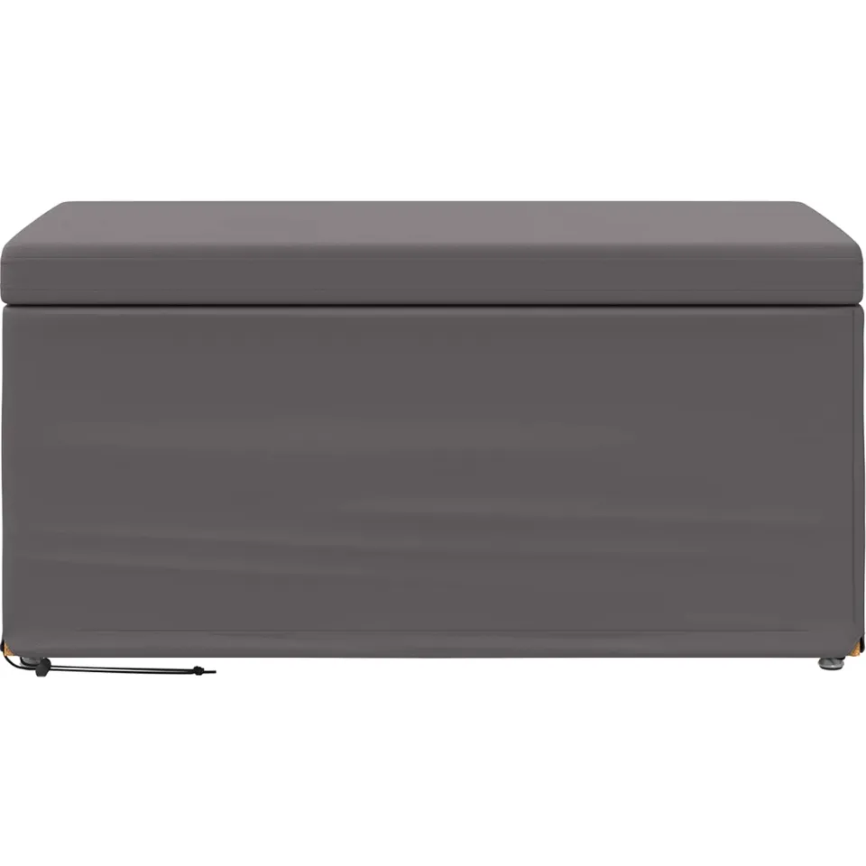 vidaXL Kruk Grijs 81 x 41 x 40 cm Nepleer en Gefabriceerd Hout, foto 4
