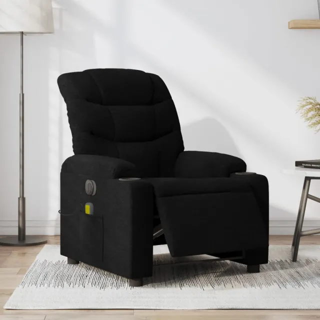 vidaXL Massagestoel elektrisch verstelbaar stof zwart