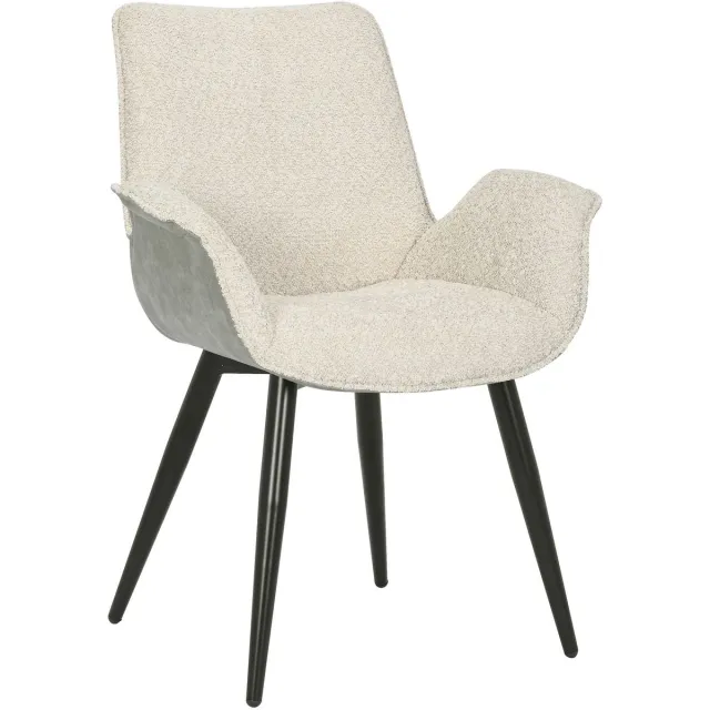 MASSIVMOEBEL24 .DE gestoffeerde stoel beige / grijs 100% polyester deels gemonteerd POLSTERSTÜHLE