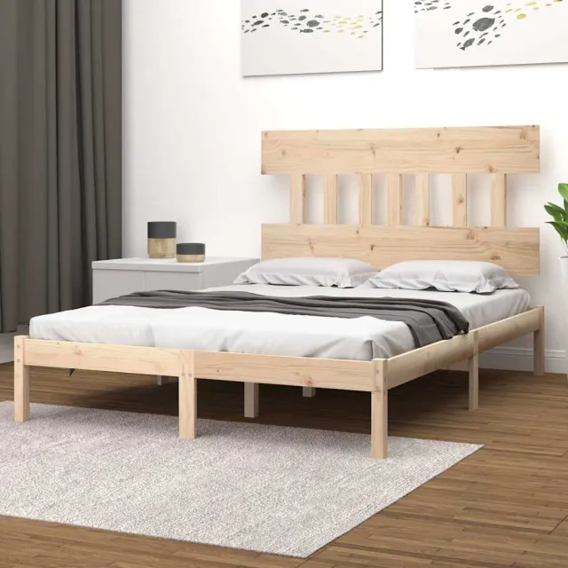 vidaXL Bedframe massief hout 140x200 cm Bruin