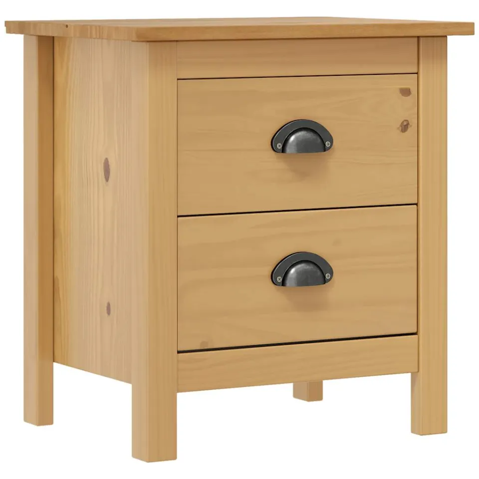 vidaXL Nachtkastjes 2 st Hill 46x35x49,5 cm massief grenenhout Bruin