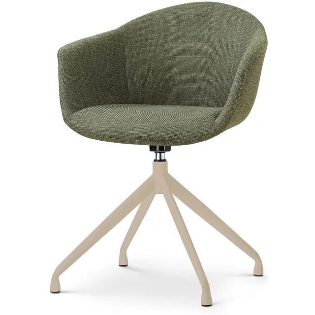 Nolon Nola-Otis draaibare eetkamerstoel forestgroen - beige onderstel