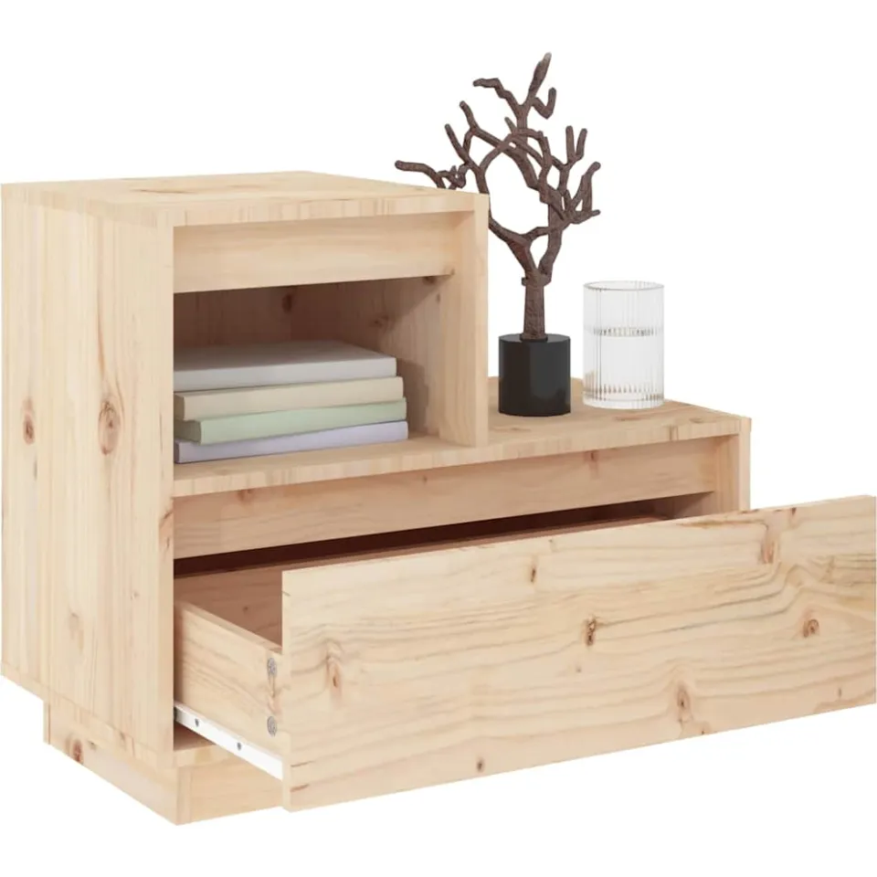 vidaXL Nachtkastjes 2 st 60x34x51 cm massief grenenhout bruin