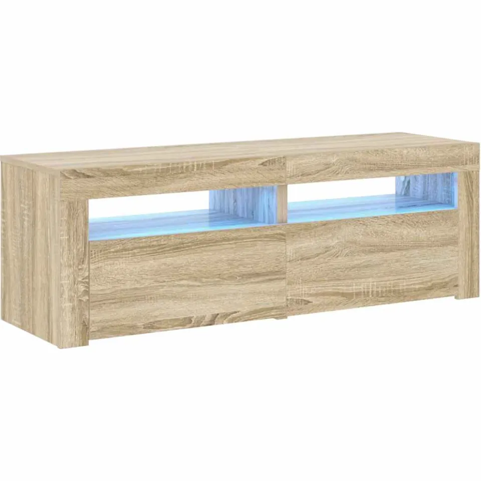 vidaXL Tv-meubel met LED-verlichting 120x35x40cm sonoma eikenkleurig