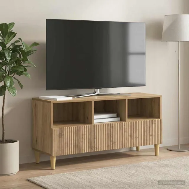 vidaXL TV-kast 102 x 34,5 x 50 cm Artisanaal eiken Bewerkt hout, foto 2