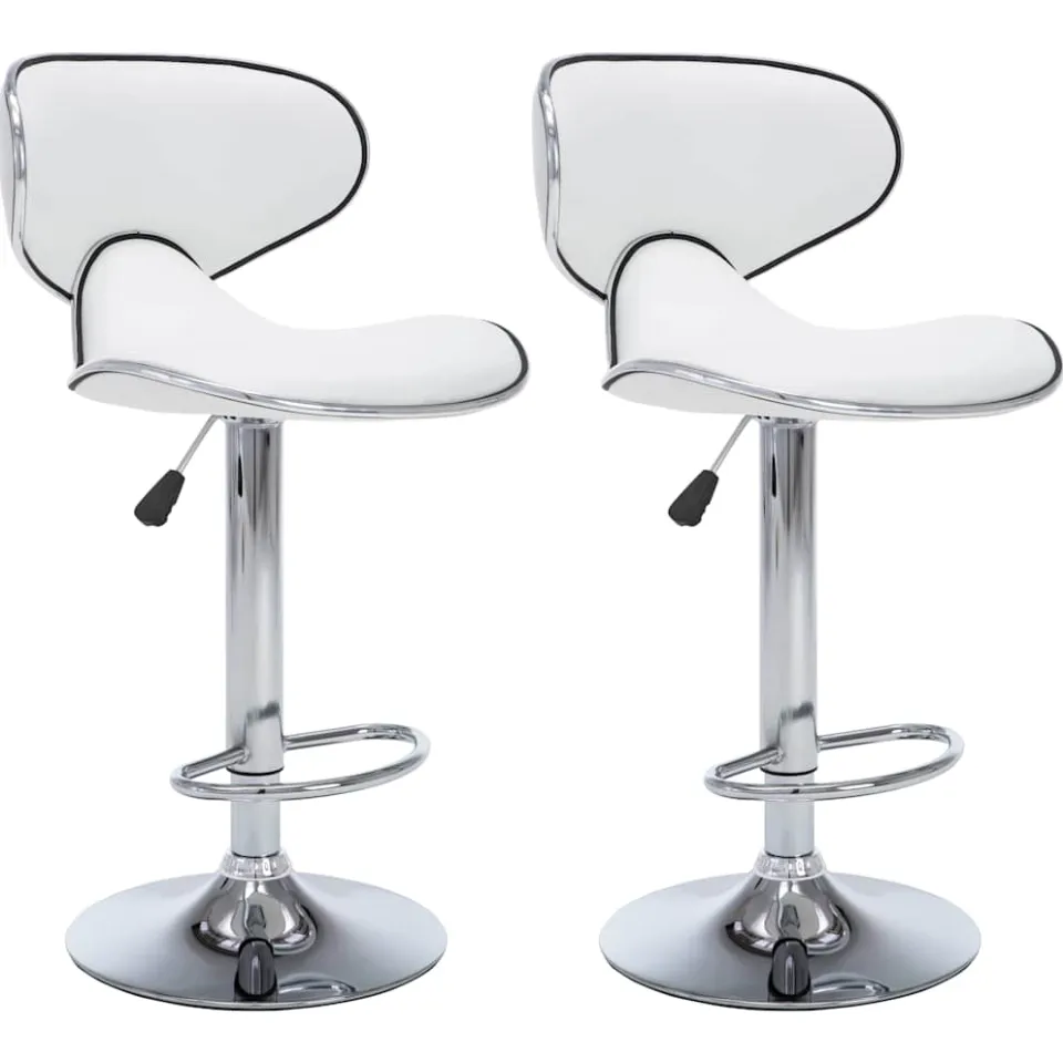 vidaXL Barstoelen 2 st kunstleer wit
