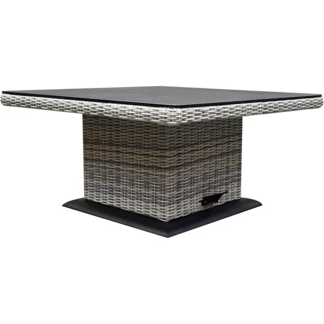 AVH-Collectie Miami lounge-diningtafel 90x90xH47-71 cm in hoogte verstelbaar wit grijs Wit, Wit Grijs