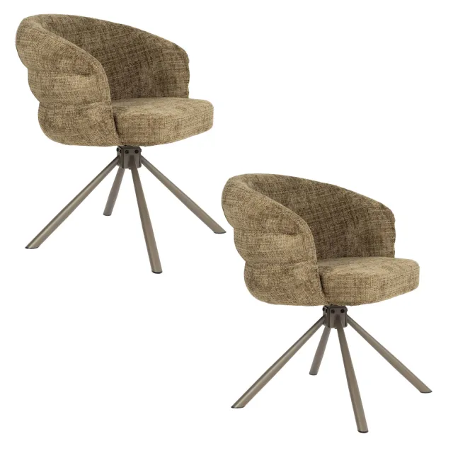 Housecraft Living Marjolein draaibare eetkamerstoel groen
