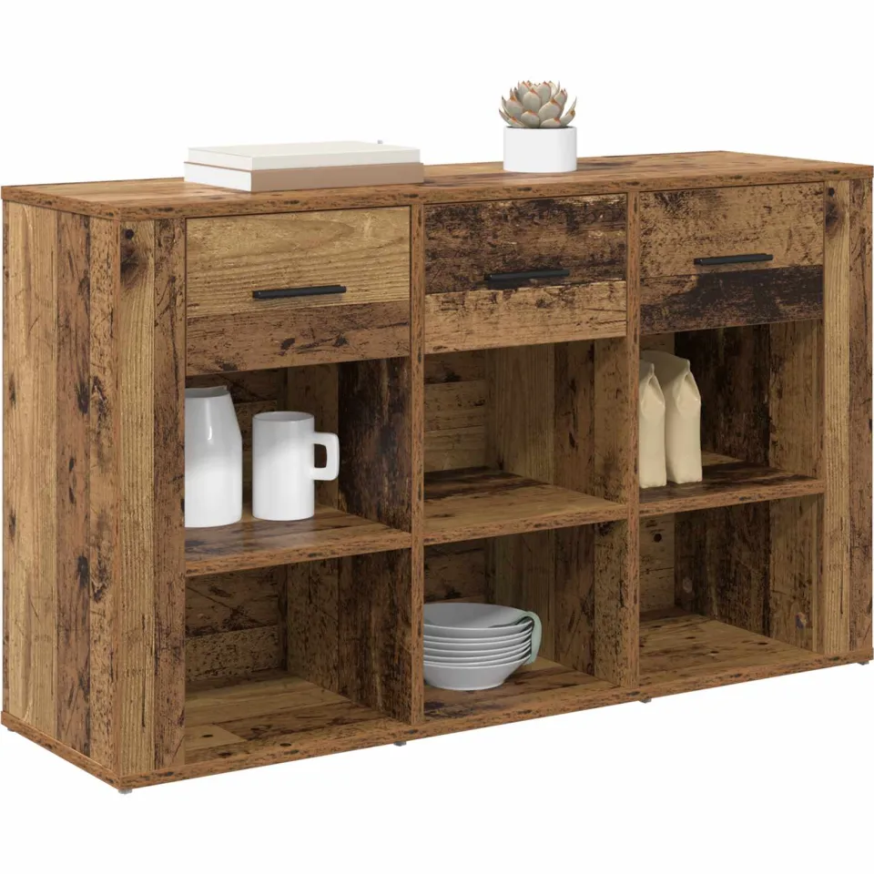 vidaXL Dressoir Oud Hout 100 x 30 x 59,5 cm Bewerkt hout Bruin