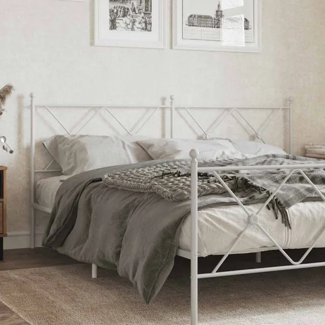 vidaXL Vervangend hoofdbord 180 cm metaal wit