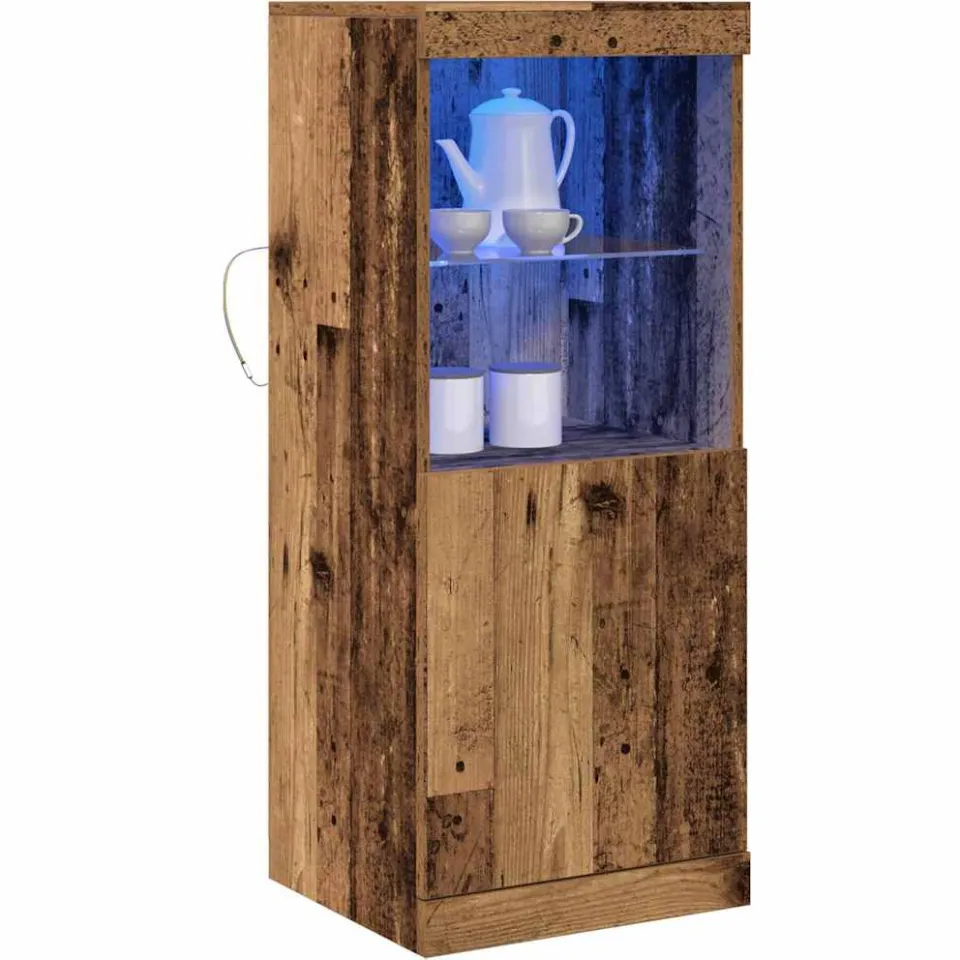 vidaXL LED Sideboard Oudhout 41 x 37 x 100 cm Bewerkt hout bruin