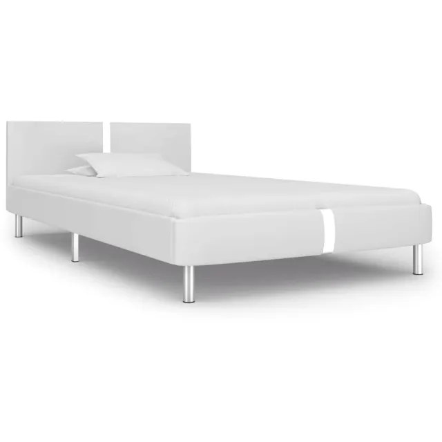 vidaXL Bedframe kunstleer wit 90x200 cm