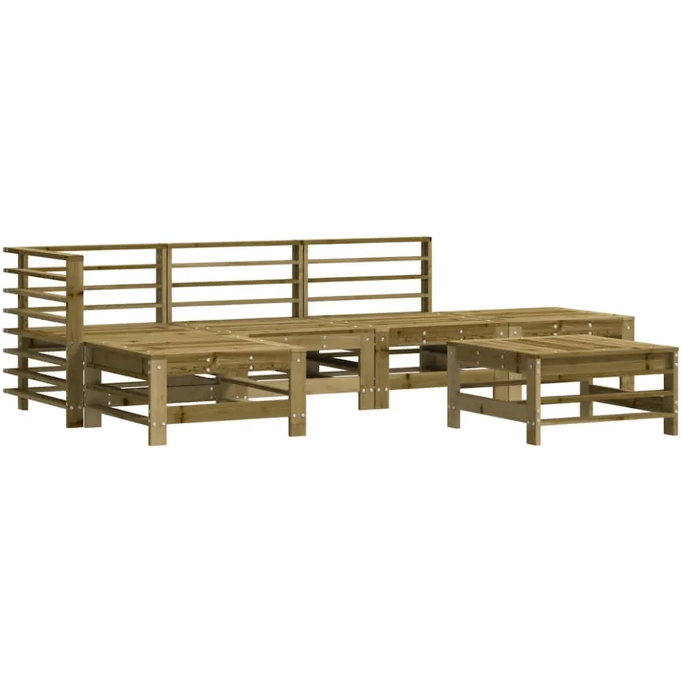 vidaXL 6-delige Loungeset geïmpregneerd grenenhout bruin, foto 4