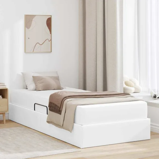 vidaXL Opslag bed met matras met opslag 2 st Wit Leer