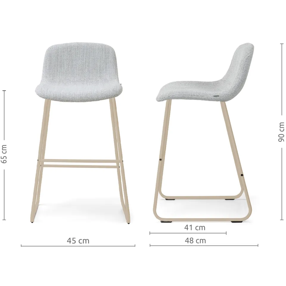 Nolon Nino-Mats barkruk grijs melange - beige onderstel - 65 cm, foto 2
