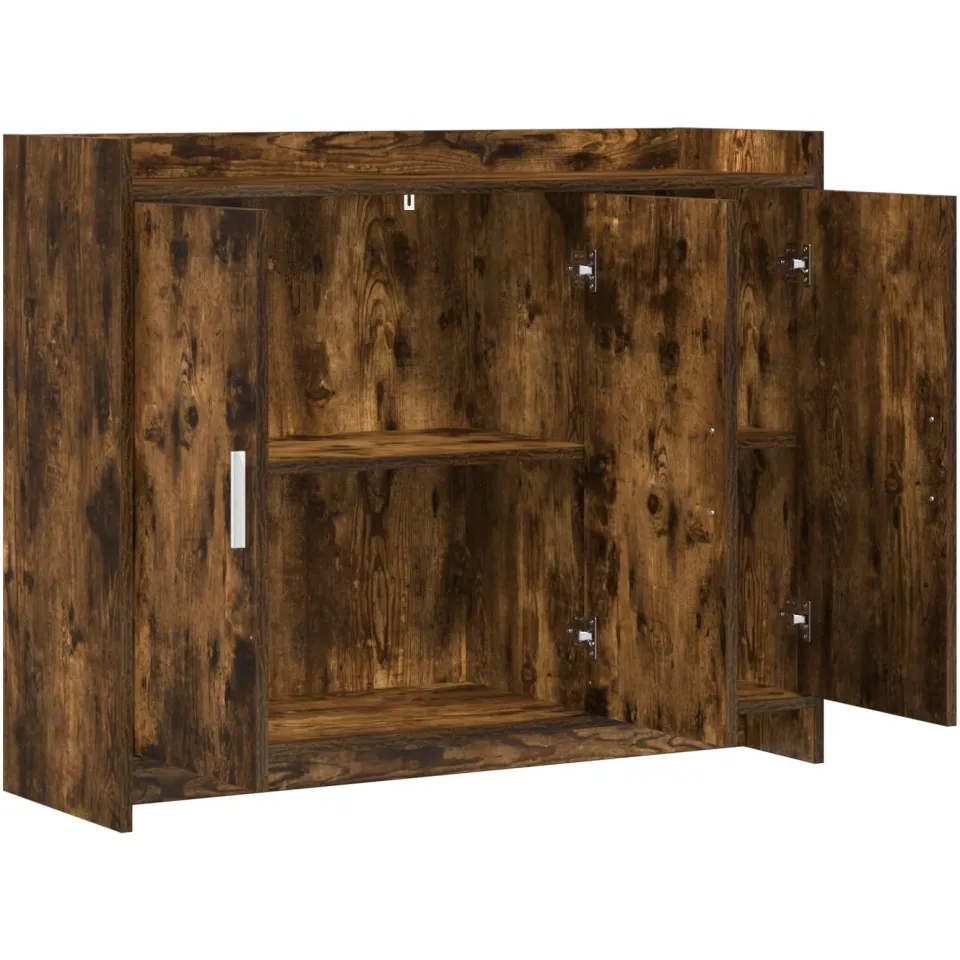 vidaXL Dressoir Gerookt eiken 98,5 x 33 x 80 cm Bewerkt hout, foto 4