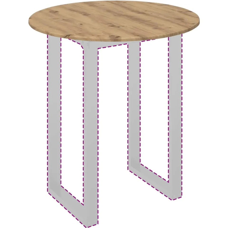 vidaXL Tafelblad Ø 80 x 1,5 cm Rond Bewerkt hout Artisanaal eiken, foto 2