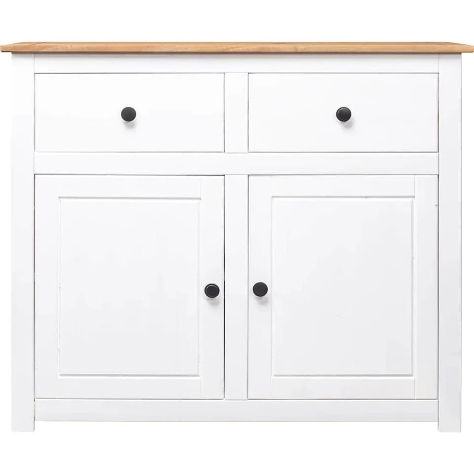 vidaXL Dressoir Panama Range 93x40x80 cm massief grenenhout wit, foto 2