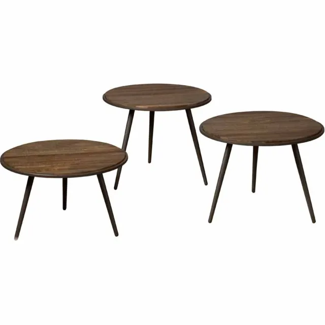 Renew Turi table set (3) - 54x54/45/40/35 - recl. teak w-grey Weather Grey