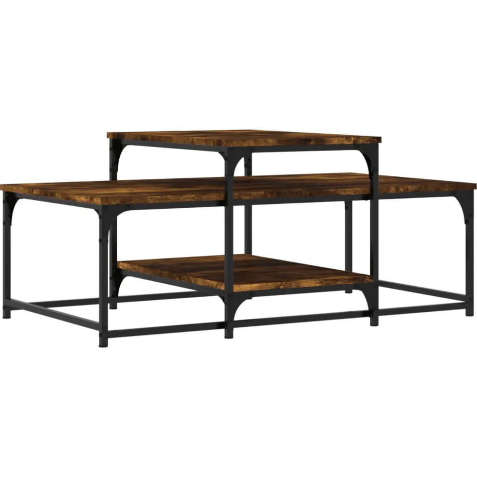 vidaXL Salontafel 102x60x45 cm bewerkt hout gerookt eikenkleurig Bruin