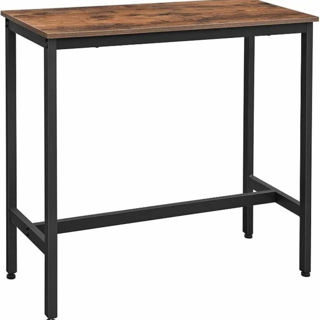 MAZAZU MIRA Home Bartafel Smal - Smalle Eettafel voor 2 Personen - Bruin/Zwart - 100 x 40 x 90 cm