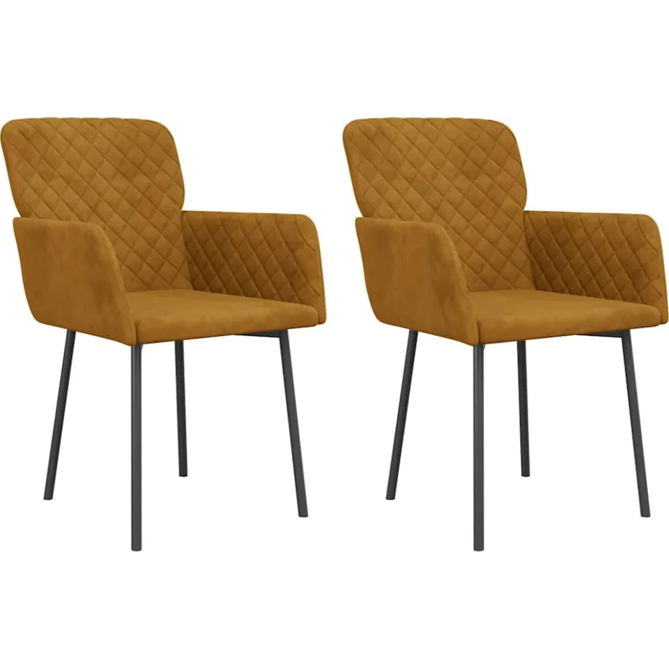 vidaXL Eetkamerstoelen 2 st fluweel bruin
