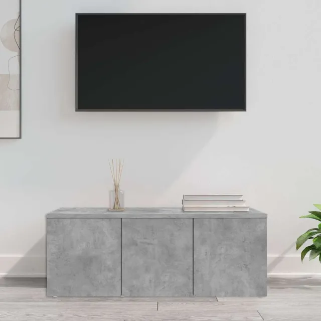 vidaXL Tv-meubel 80x34x30 cm bewerkt hout betongrijs grijs, foto 2