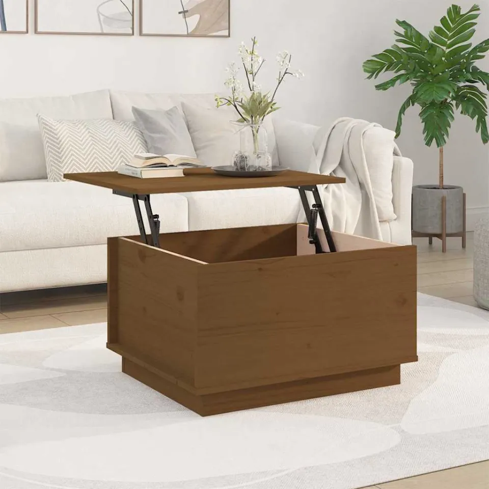 vidaXL Salontafel 60x50x35 cm massief grenenhout honingbruin bruin, foto 3