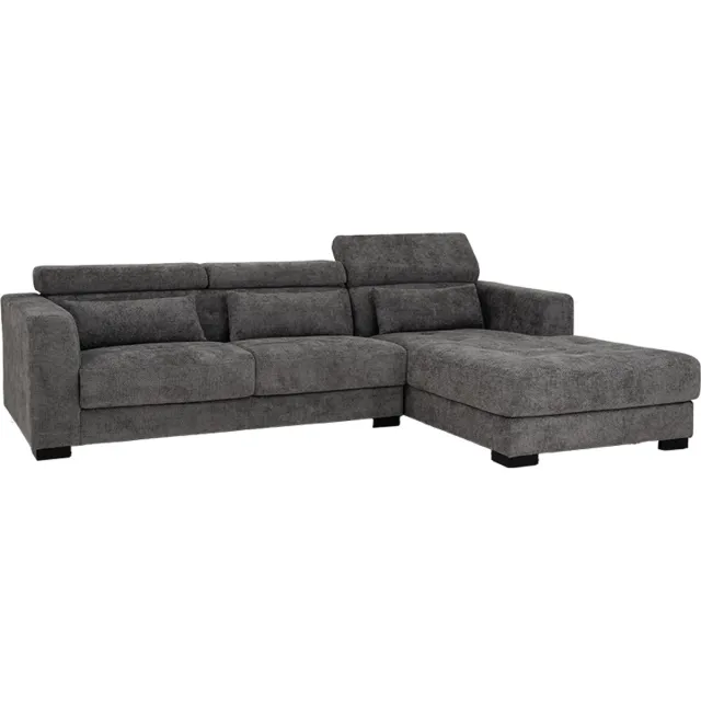 Tower Living Brighton 3-AL + Chaise R - fabric XS85 19 Light grey Grijs