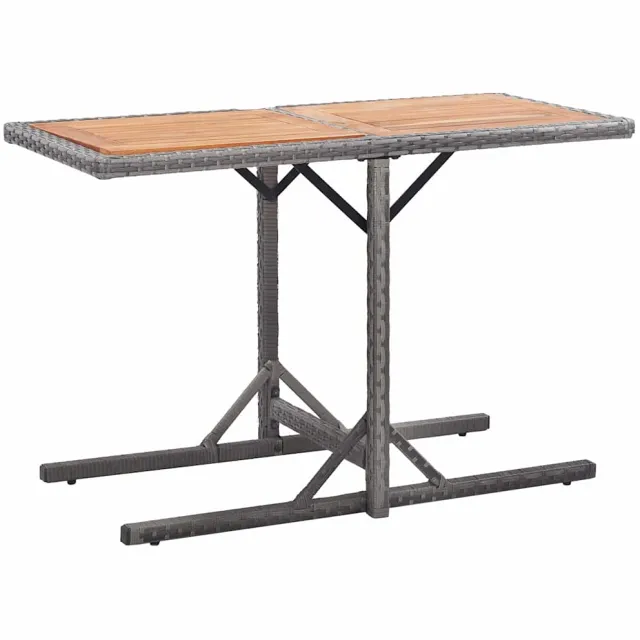 vidaXL Tuintafel poly rattan en massief acaciahout antraciet Anthraciet