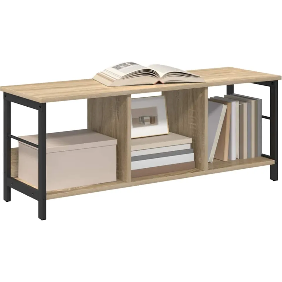 vidaXL Boekenkast 3-laags 102 x 32 x 40,5 cm Bewerkt hout Sonoma Eiken Bruin