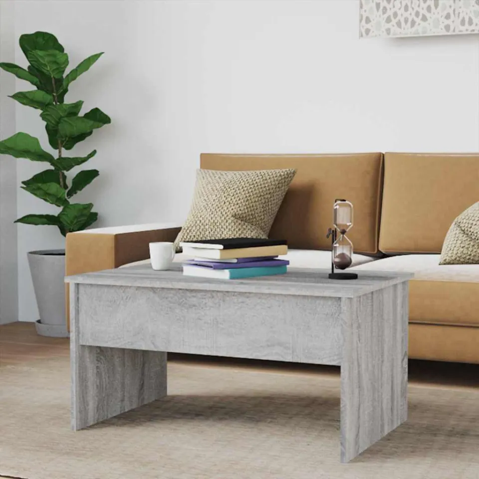 vidaXL Salontafel 80x50,5x41,5 cm bewerkt hout grijs sonoma eikenkleur, foto 2