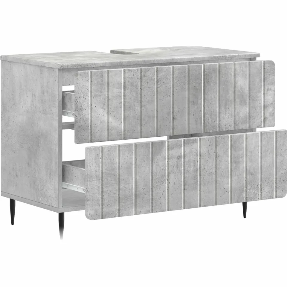 vidaXL Badkamer wastafelkast ZWOLLE Betongrijs 82 x 41 x 58,5 cm