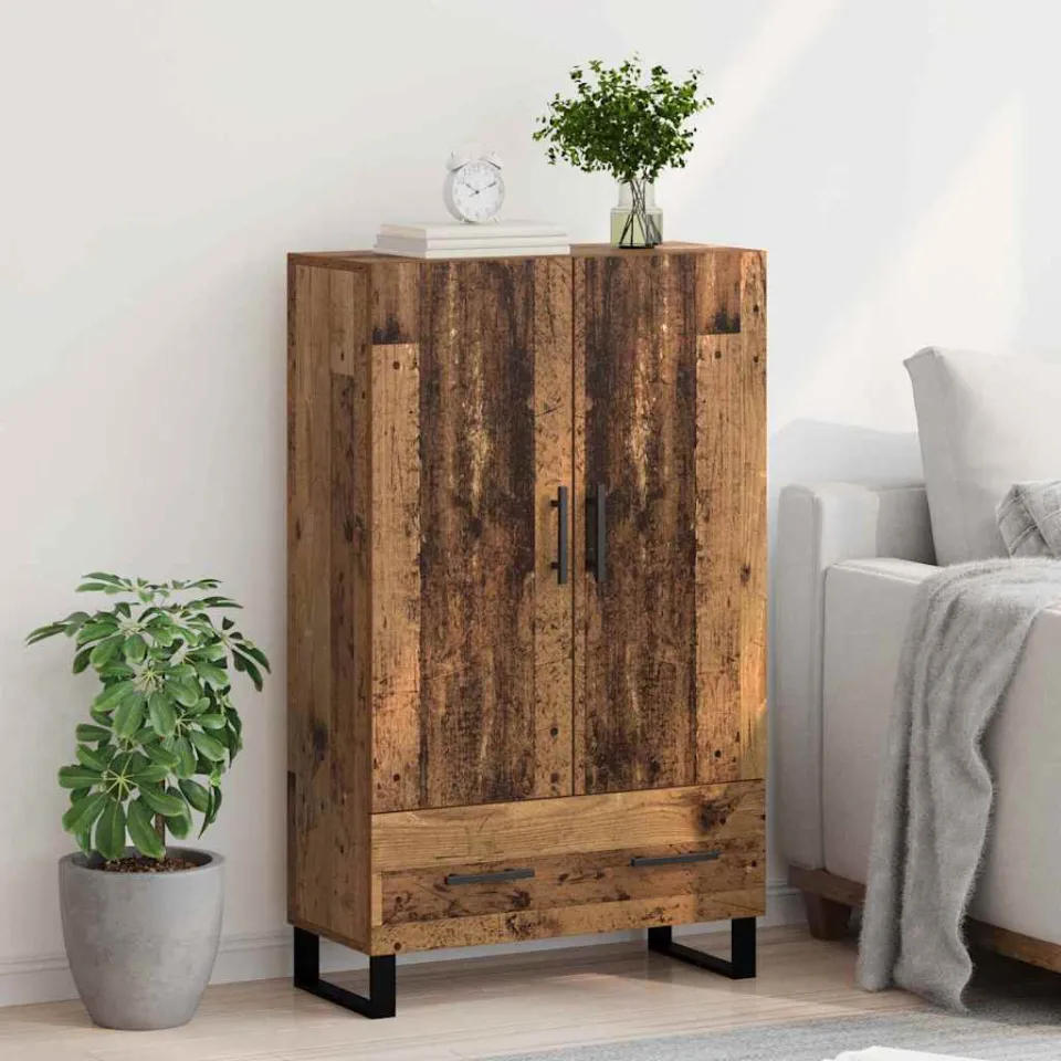 vidaXL Highboard Oud Hout 69,5 x 30 x 115 cm Bewerkt hout bruin, foto 4