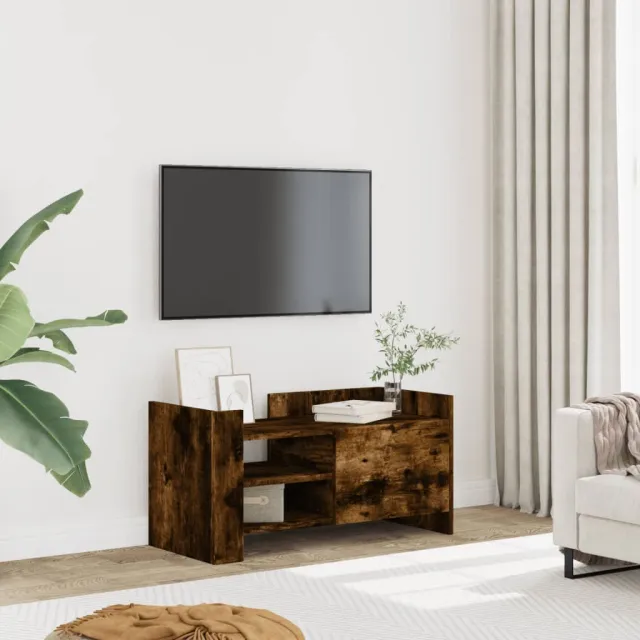 vidaXL Tv-meubel 80x35x40 cm bewerkt hout gerookt eikenkleurig Bruin