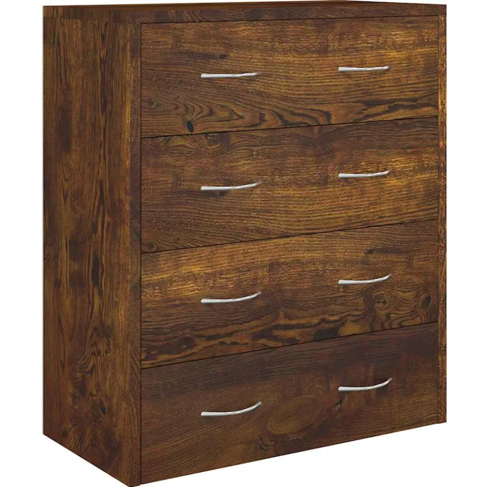 vidaXL Dressoir met 4 lades 60x30,5x71 cm gerookt eiken Bruin