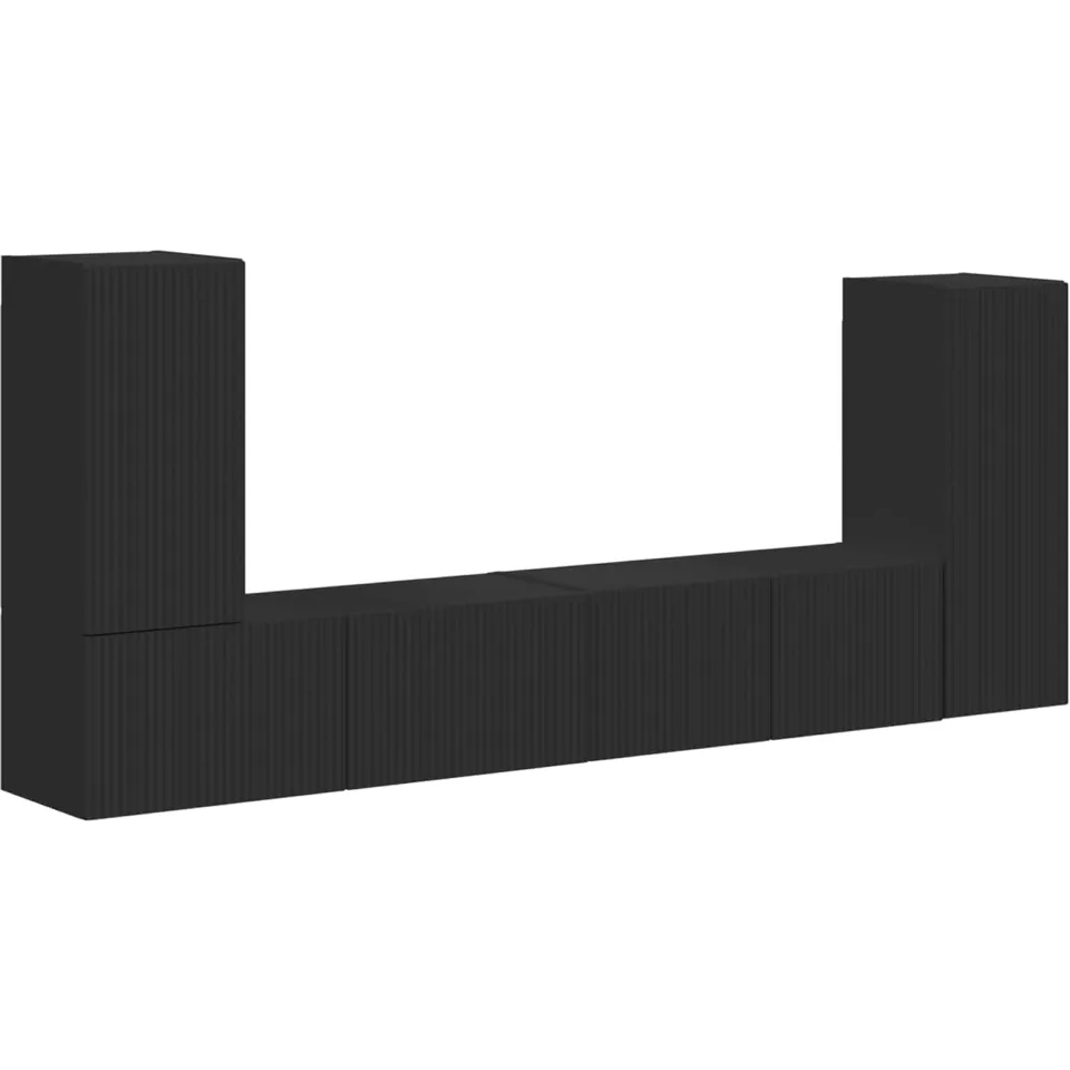 vidaXL Tv-meubelset 4 st Zwart Bewerkt hout, foto 3