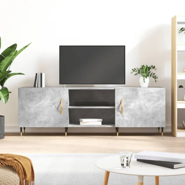vidaXL Tv-meubel 150x30x50 cm bewerkt hout betongrijs grijs, foto 2