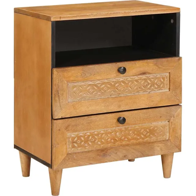 vidaXL Nachtkastje Licht Bruin 50 x 33 x 62 cm Bewerkt hout