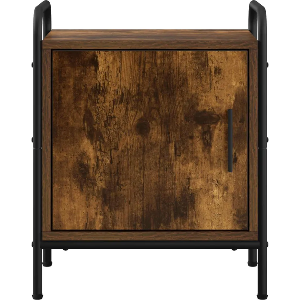 vidaXL Nachtkastje Gerookt eiken 40 x 30 x 50 cm Bewerkt hout, foto 4