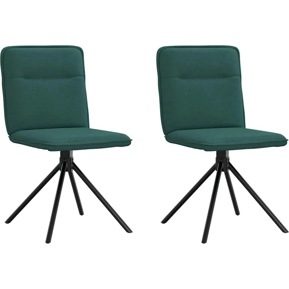 vidaXL Eetkamerstoelen 2 st stof donkergroen groen, foto 3