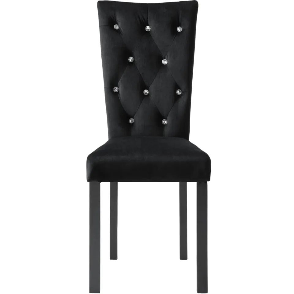 vidaXL Eetkamerstoelen 6 st fluweel zwart, foto 4