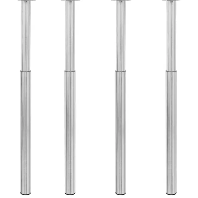 vidaXL Tafelpoten telescopisch 4 st 710-1100 mm roestvrij staal Zilver