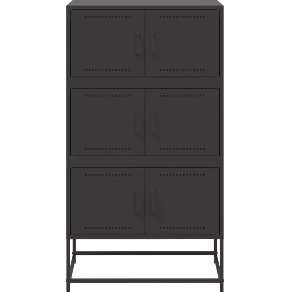 vidaXL Dressoir 68,5x38,5x123,5 cm staal zwart, foto 4