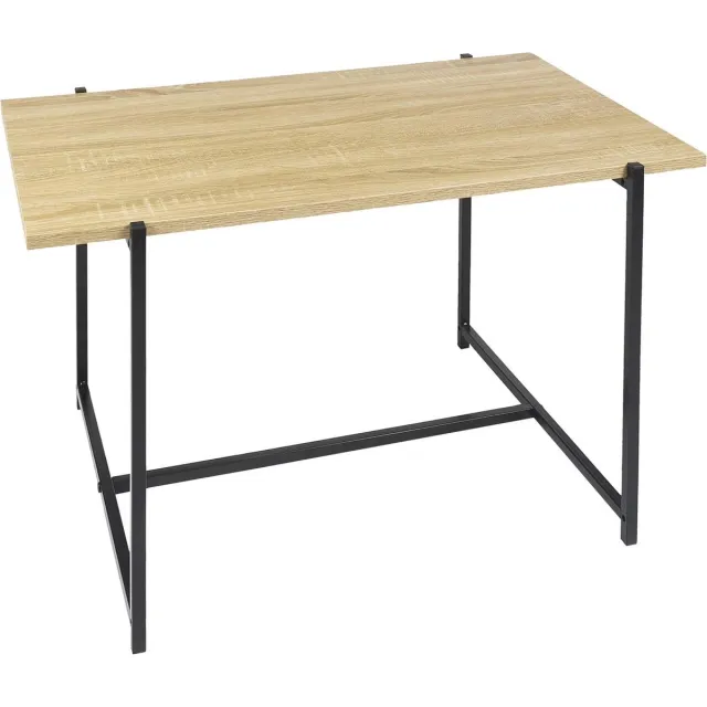 Home Deco Loka salontafel - hout met zwart metalen onderstel - 80x50 cm Beige