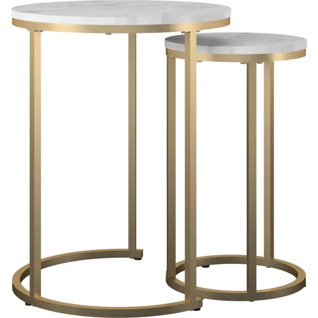 Notio Living Amelia-NestingTables - Wit Marmer/Goud